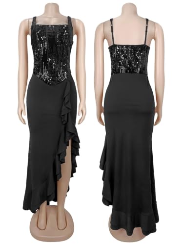 Image of Figdaw High Slit Sexy Evening Gowns Long Prom Dress for Women Formal Elegant