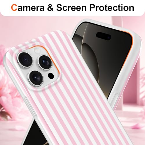 Coque iPhone 16 Pro Hython en TPU souple à rayures - Protection fine contre les chocs - 3