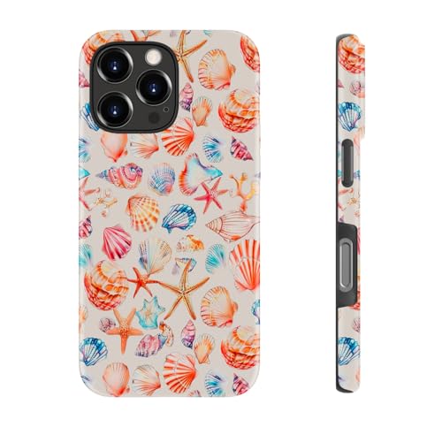 DorisMax for iPhone 16 Pro Max Case - Wireless Charging Compatible - Dual-Layer Hard Shell + Silicone Cover - Shockproof Protective Phone Case with Stylish Designs for Women - Seashells Starfish by DorisMax - Image 4