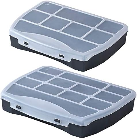DOMINO DIY Compartment Storage Organiser Screw Case Tool Box Transparent Lid NEW (19)