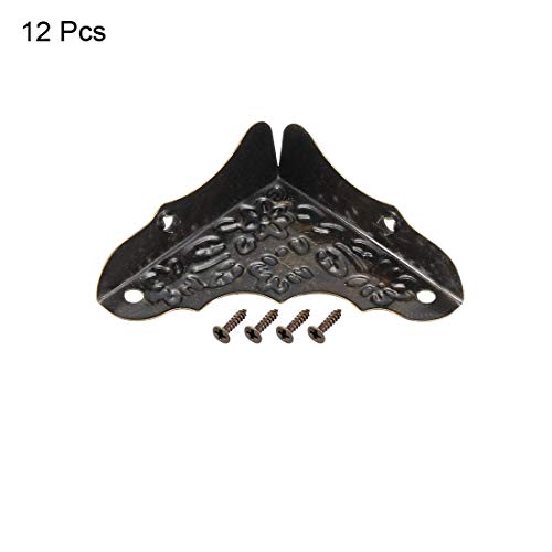 Image of uxcell Metal Desk Corner Protectors Table Edge Cover Guard 38x38x12mm Bronze Tone 12pcs
