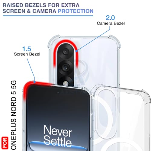 Image of AESTMO Clear Back Cover for OnePlus Nord 5 5G | 360 Protection | Transparent Back Cover for OnePlus Nord 5 5G (PC + TPU, Compatible with MagSafe Accessories, Transparent Bumper)