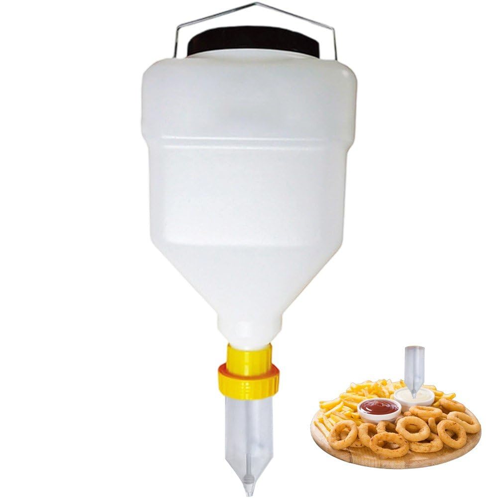 Dispenser per Salse Appendere, Bottiglia Vuota di Ketchup 5,5 L, per Barbecue, Ristorante, Sciroppi, Salse, Senape