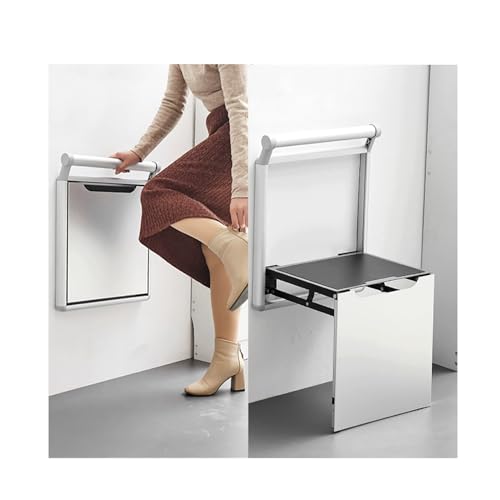 Taburete plegable para montar en la pared, taburete cambiador de zapatos para personas mayores y adultos, plegable, baño, balcón, salón, taburete de puerta, taburete para discapacitados, diseño de