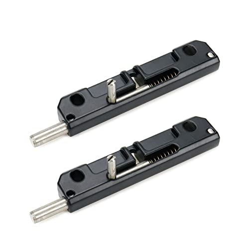 FarBoat 2 Pcs Spring Loaded Latch Spring Loaded Barrel Bolt Latch Normally Locked Flush Bolt for Industrial Device Door Equipment Door (3-1/8 Black)