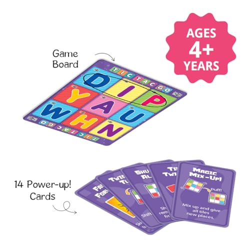 Image of GiniMini Tic-Tac-Go! Sorting & Strategy Game for Kids 4 5 6 | 50+ Tiles Power-Up Cards Mystery Tiles & Challenges | Educational Family Activity & Birthday Gift for Boys Girls | Fun Learning Toy