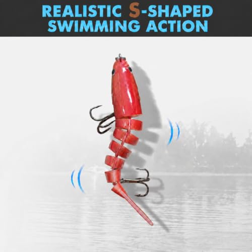 Image of Multi Jointed Swimbait Hard Lure, 3.7in Slow Sinking Fishing Lures with Realistic S-Shaped Swimming Action, Built-in Gravity Transfer System & #6 Treble Hooks for Bass, Trout, Pike, Topwater Lure