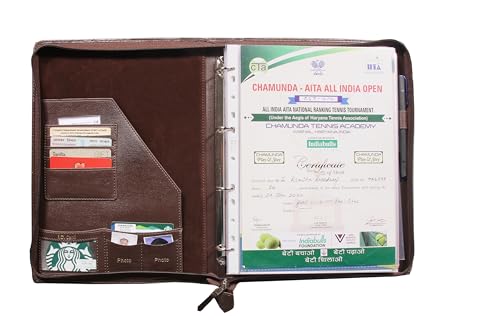 Image of Sukeshcraft Pu Multiuse 25 File Sleeve for Documents, Certificates, Fixed Deposit Receipt, Portfolio A4 Size Documents Holder for Sports, Office, Home, School