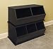 Badger Basket Two Bin Stackable Toy Storage Cubby Organizer - Espresso