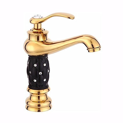 Takestop® Miscelatore Rubinetto Oro Glitter Nero