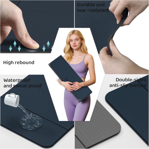 Image of Foldable Yoga Mat (12mm) Exercise Mats for Home Workout,Comfortable and Durable,Thick-Portable Folding Mat,Non Slip,Pilates Mat Thick,Outdoor Use,Meditation,Travel,Camping(71 inchx24 inch x0.47 inch)