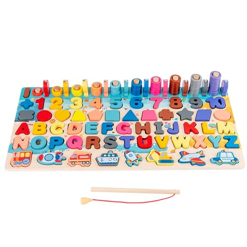 Jouet éducatif puzzle alphabet en bois et puzzle de chiffres magnétique
