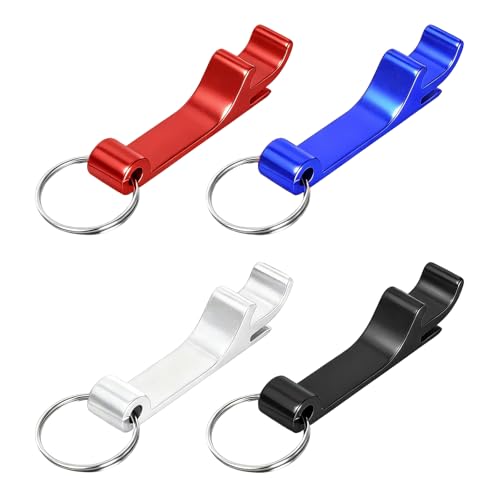 4 Pcs Beer Opener Bottle Opener Keyring Mini Key Ring BottleOpener Aluminum Alloys Multi-FunctionOpener Keyring Bottle Openers & Opener Keychain Beer BottleOpeners for Party Festival Gathering