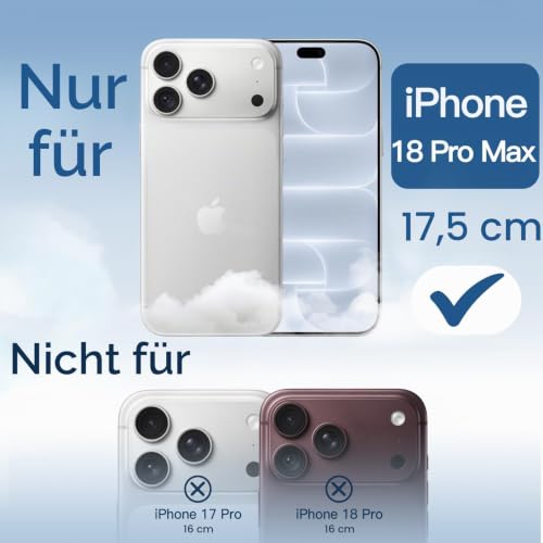 JETech Magnetische Hülle für iPhone 18 Pro Max, Durchsichtig – Ansicht 2