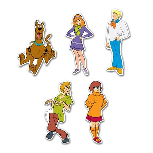 Image of Elektroplate Officially Licensed Scooby-Doo Mystery, Inc. Characters Dynamic Decals | Premium Auto-grade All Weather Vinyl Sticker for Car, Water Bottle, Laptop, Cooler, Phone | Made in USA | Set of 5