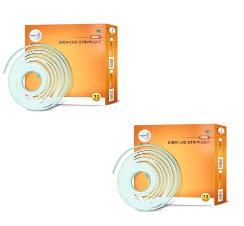 Image of wipro Garnet 5 Meters LED Strip Light| 120 LEDs /mtr | Cool Day White | IP65-Waterproof | Flexible Rope Light for Outdoor & Indoor Decoration |Strip for Balcony, False Ceiling|Pack of 2