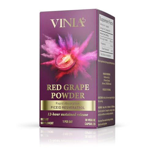 vinia 12-hour long-lasting piceid resveratrol supplement nitric oxide booster supports heart health blood flow boost oxygen superfood powder keto friendly vegan amp non-gmo 30 day supply
