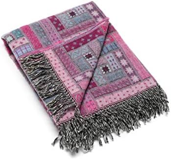 WoolMe 100% Merino Wool Blanket Marta - Wool Throw Blanket for Bed - Bedspread for Sofa, Single Double Size - Cosy, Warm Throws for Sofas Large, Made in Europe, 51x70 in (130x180 cm) - Red Green