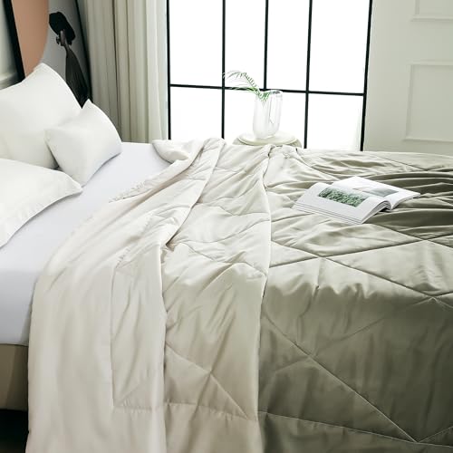 Image of Ac Comforter King Size Ombre with Satin Finish 180 GSM - Reversible AC Comforter - Brown Comforter Quilt Duvet Dohar Blanket for Summer 220 x 250cm