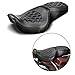 Two-UP Motorcycle Rider Passenger Seat Fit for Harley Touring Road King 1997-2007 Street Glide 2006-2007 (White Stitching)