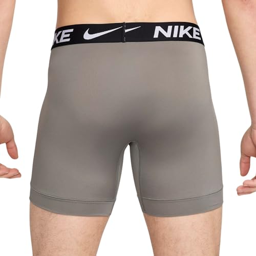 Nike Men's Dri-Fit Essential Micro Boxer Brief, 3pk, Dark Stucco/Court Blue/Dk Team Red, XL4