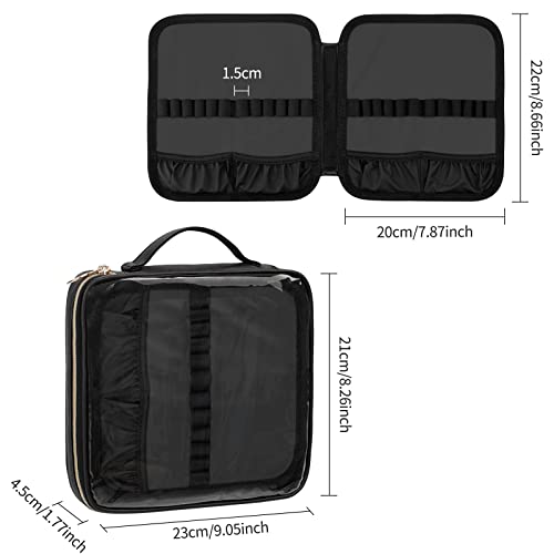 Cubetastic 48 Slots Clear Makeup Organizer Bag For Eyebrow Pencil/Lip Liner/Eyeliner, Professional Transparent Cosmetic Storage Case For Makeup Artist, Makeup Brush Holder #TOP5