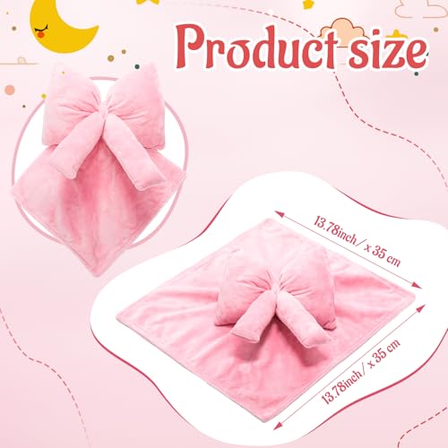 Image of Breling Pink Coquette Bow Security Blanket Soft Baby Fluffy Blanket Unisex Stuffed Gift for Newborn Infant Toddler Boys and Girls, 13. 78 Inch