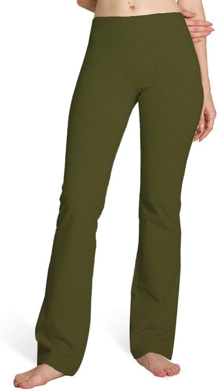 Houmous S-XXXL 29''31''33''35'' Inseam Women's Cotton Bootcut Pants Inner Pocket