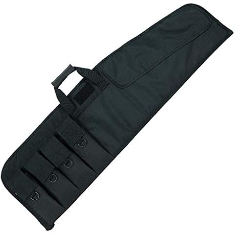 AUMTISC Long Soft Rifle-Soft Case Single Gun-Bag Tactical - Outdoor Carbine Padded Pistol Shotgun Airsoft Cases with 4 Magazine Pockets Black 36Inch Cover