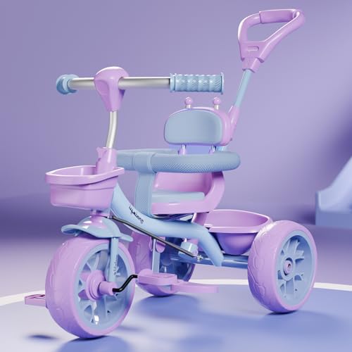Image of Lifelong Kids Harness Parental Control Tricycle with EVA Wheels, Bell & Storage Basket|Baby Trike|Age Group 1 Years to 4 Years Carrying Capacity Upto 25 kgs(Pink /Lavender)