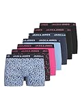 JACK & JONES Herren Jacventura Trunks 7 Pack Boxershorts, Black/Pack:Black-Silver Lake Blue-Silver Lake Blue-Navy Blazer-Pink Yarrow-Black, M