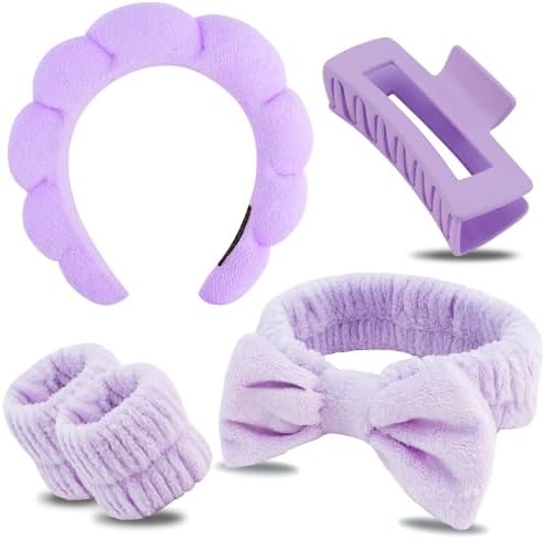 Chanaco Fascia Raccogli Capelli In Tessuto Morbido Riutilizzabile Per Donne | Cerchetta Elasticizzata Per Make-Up, Doccia E Relax