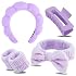Chanaco Spa Headband, Makeup Hair Accessories for Women and Girls, Face Wash Wrist Bands, Teen Gifts Trendy Stuff
