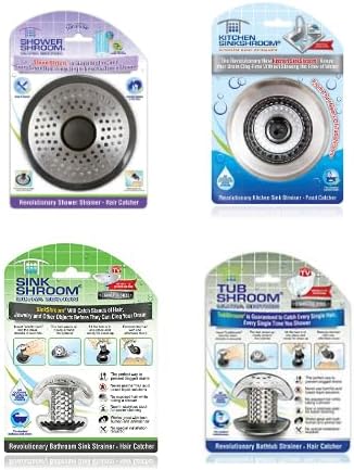 The Shroom Ultimate Drain Protection Bundle - Complete Protection for All Home Drains - TubShroom, SinkShroom, ShowerShroom, Kitchen SinkShroom