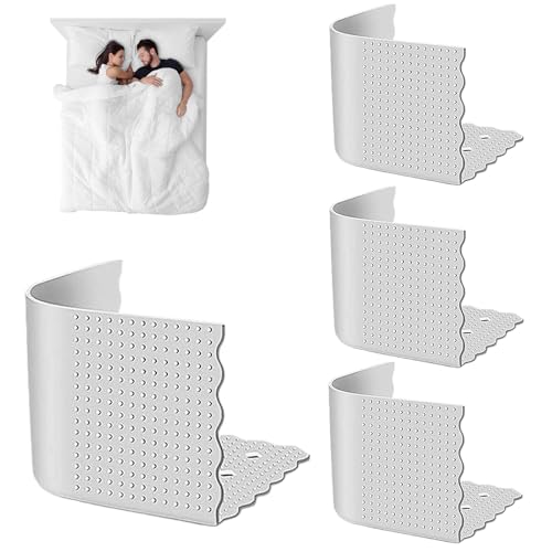 Soporte de hojas para esquinas, 4 x Bedsheet ECERE GRIPPERS | Antideslizante - Soporte para cama - Soporte de cama - Espalda, soporte de chapa, para mantener sábanas para todos los colchones en la
