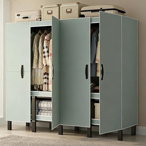 ZYYLIVR Armarios Plegable Portátil,Estructura Metálica Resistente,Armario Tela Gran Capacidad,Perchero Organizador De Ropa,Guardarropa De Almacenamiento con Área para Dormitorio Piso(168cm/66.1in)