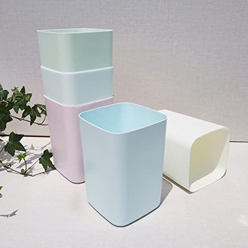 Image of 2PCS Kitchen Trash Can Plastic Open-Mouth Garbage Box Small Rubbish Can Square Storage Bucket for Home Desktop Organizers