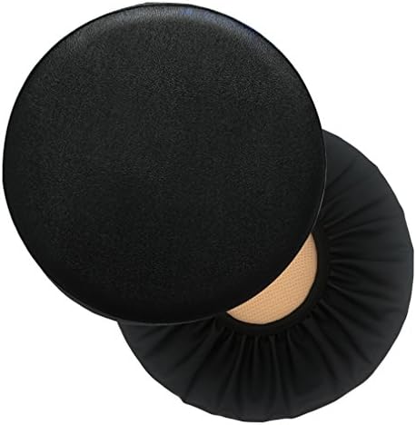 Sigmat 2PC Waterproof PU Bar Stool Cover Anti-Slip Round Seat Cover 13.5 Inch Black