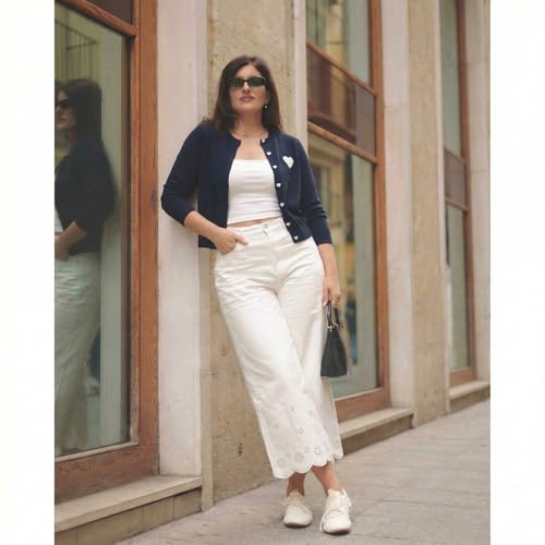 Image of GOELIA Women Wool Blend Lightweight Cardigan Sweaters 2026 Spring Business Casual Solid Long Sleeve Knitted Cardigan Top