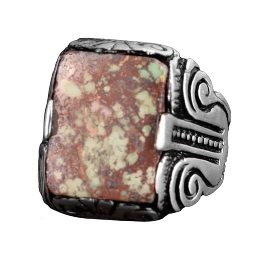 Bague turquoise d'Arizona en argent sterling pour homme fait main 12 carats