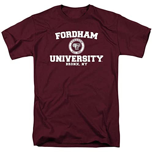 Fordham University Official Circle Logo Unisex Adult T Shirt,Maroon, X-Large