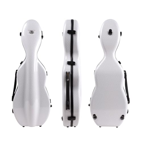 yinfente Estojo de violino de fibra de carbono 4/4 tamanho completo com alça traseira bolsa de violino leve