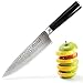 MICHELANGELO 8 Inch Chef Knife with Etched Damascus Pattern, High Carbon Stainless Steel Japanese Knife, Chef Knife for Kitchen - 8 Inch, Etched Damascus Pattern