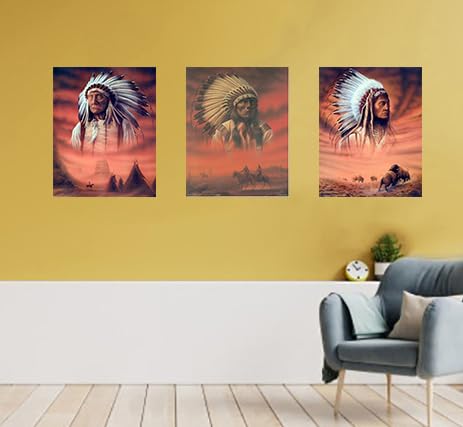 ネイティブアメリカン　額入りポスター【引き取り歓迎（配送ご相談）】 ネイティブアメリカン 額入りポスター【引き取り歓迎（配送ご