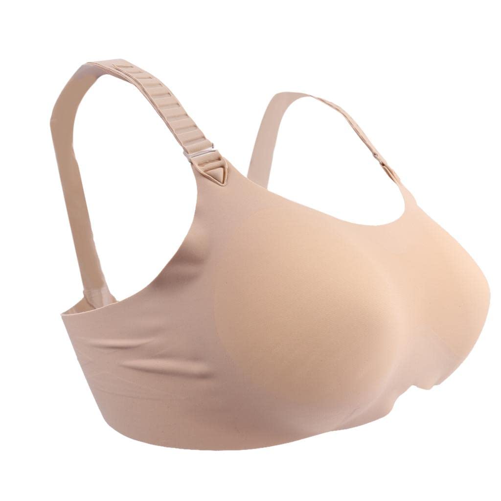 Sexy Special Pocket Bra For Silicone Breast Form False Boob Bra 95C Beige-image-13