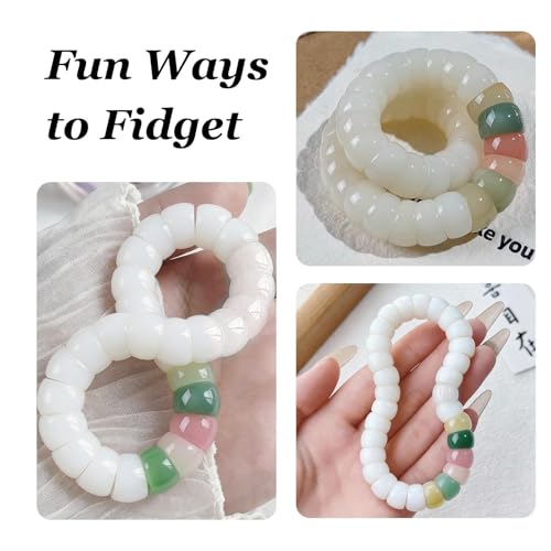 Image of Natural Bodhi Seed Bracelets Anxiety Fidget Bracelets Anxiety Relief Items Protection Healing Stretch Bodhi Fidget Bracelet for Women Men