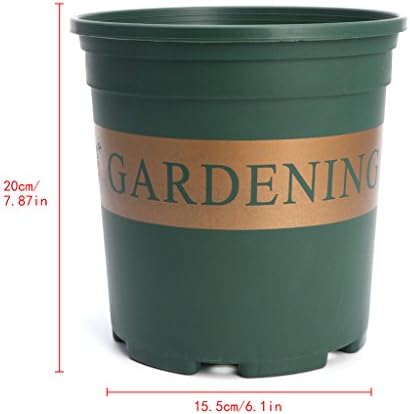 Richi 1.5 Gallon Green Plastic Round Nursery Pot Pack Flower Vegetable Plant Garden Planter