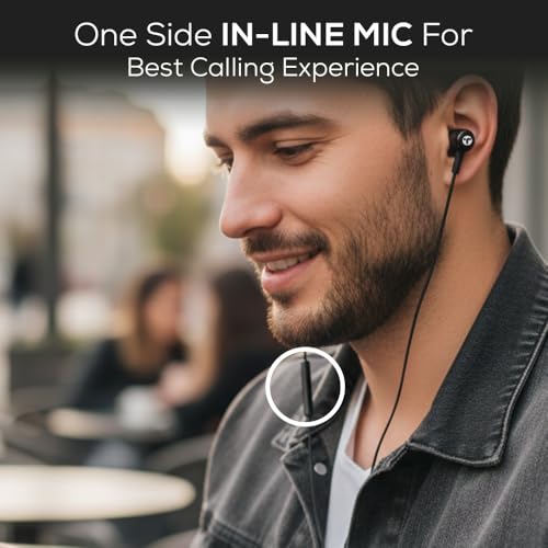 Image of Toreto Tunz Pro C Type Earphones Wired, 13mm Bass Drivers, Inline Control Type C Inear Headphones with Mic, Signature Sound,Sweat Resistant, Comfort Fit Type c Earphone