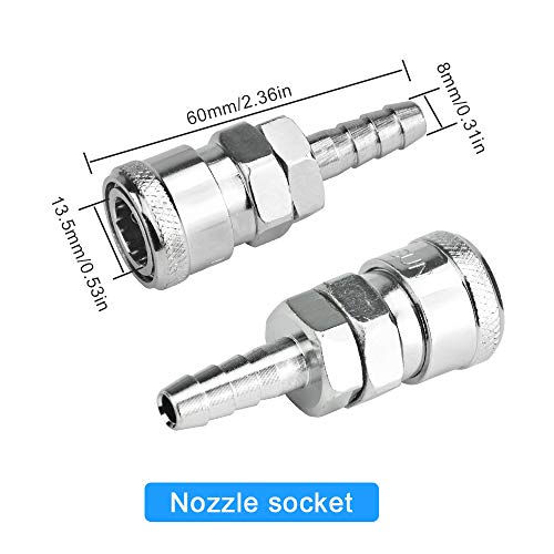 KLYNGTSK 4 Stück Schlauch Schnellkupplung 8mm Druckluftkupplung Kompressor Fitting Kupplungen Pneumatische Kupplungsstecker Schlauch Druckluftanschluss Luftschlauch Verbindungsstück Steckverbindungen