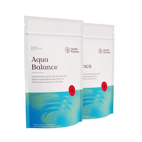 Health Routine Aqua Balance 120 Kapseln Nahrungsergänzungsmittel mit OPC Traubenkernextrakt Hochdosiert Diosmin Kupfer und Brennnessel zur Unterstützung von Bindegewebe und Venen